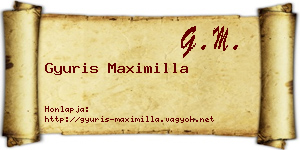 Gyuris Maximilla névjegykártya